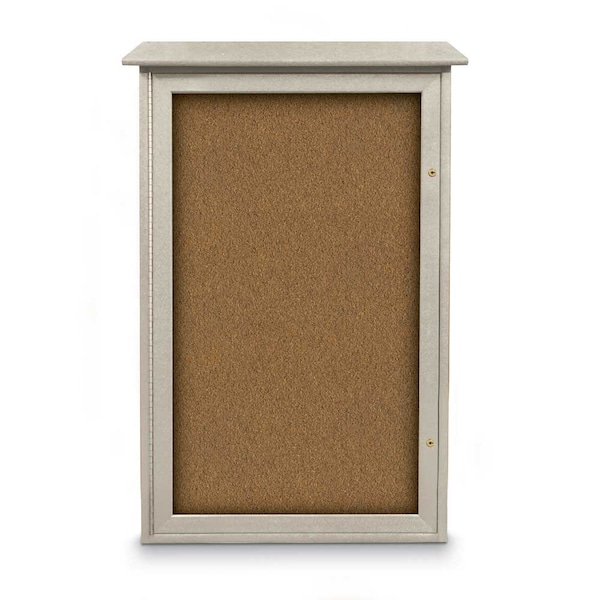Indoor Enclosed Combo Board, 72"x36", Satin Frame/Blue & Forbo